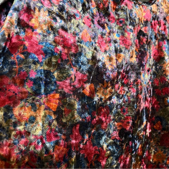 NATURAL LIFE Multicolor Velvet Long Sleeve Top - Picture 2 of 4
